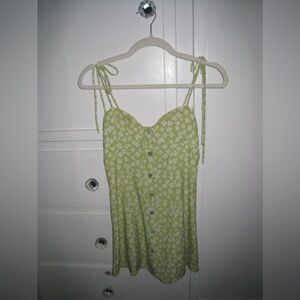 Princess Polly tie strap green dress size 2
